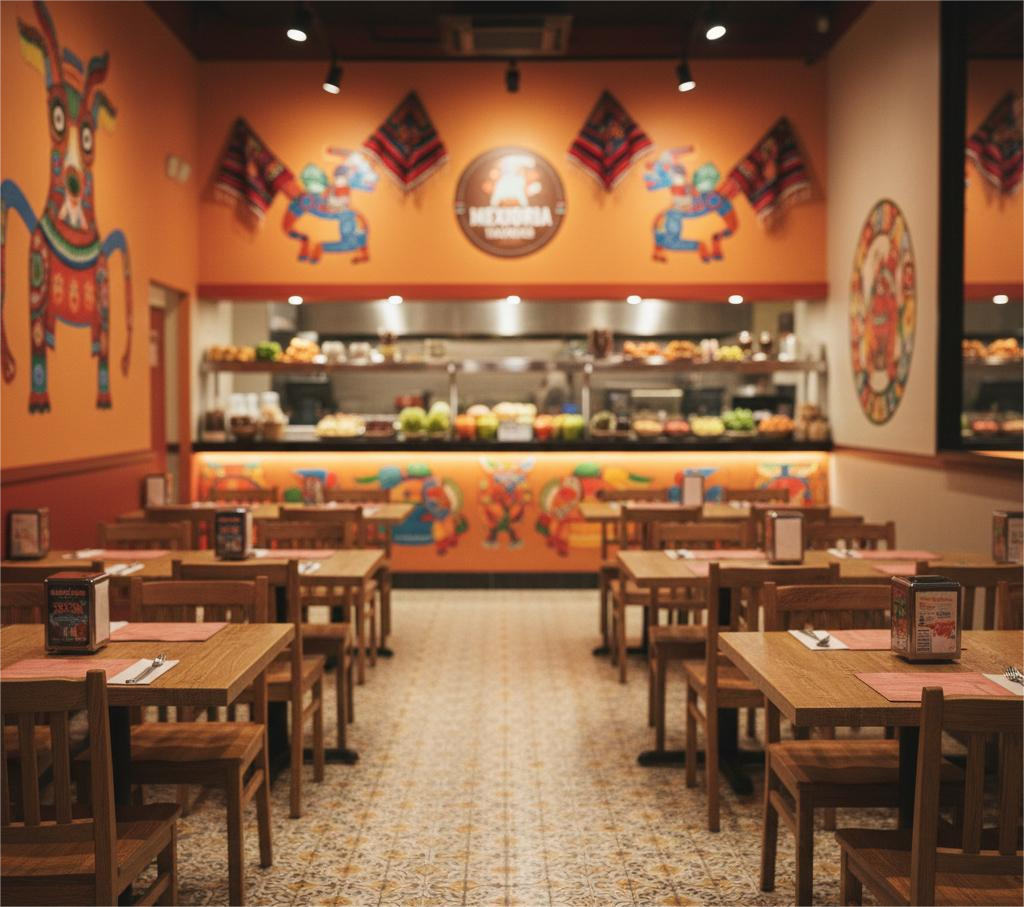 Interior de la taquería